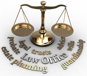 Scale with legal concepts of lawyer attorney law office estate s