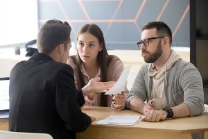 A couple discussing divorce with a Peoria Family Lawyer